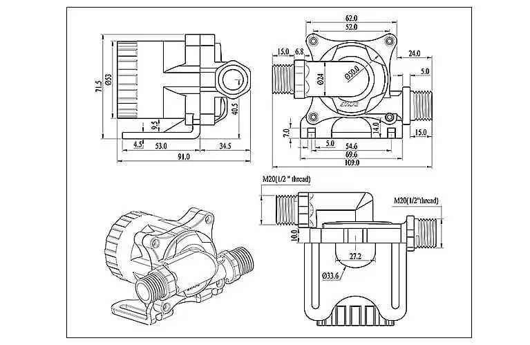 DC50F Dimensions