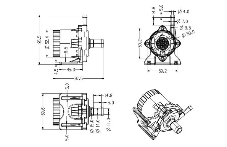 DC50H Dimensions