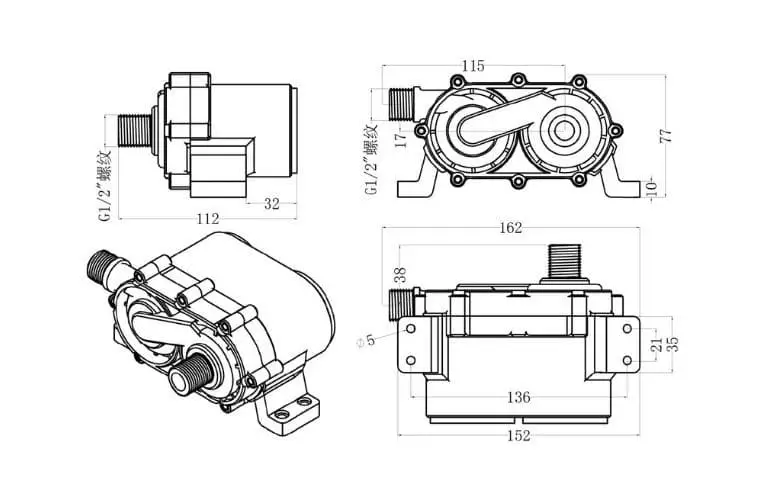 DC55JE Dimensions